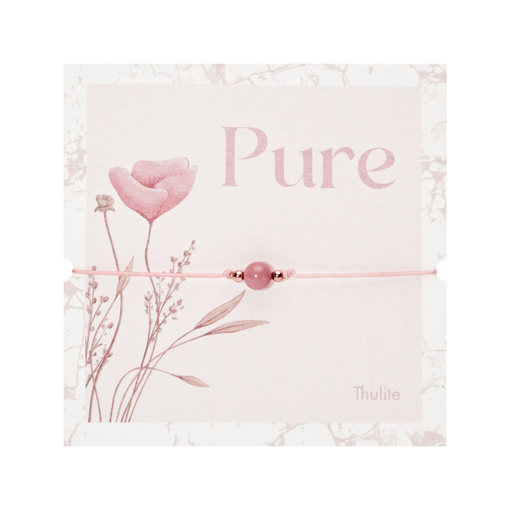 Armband - "Pure" - Thulit-Quarz - rosévergoldet