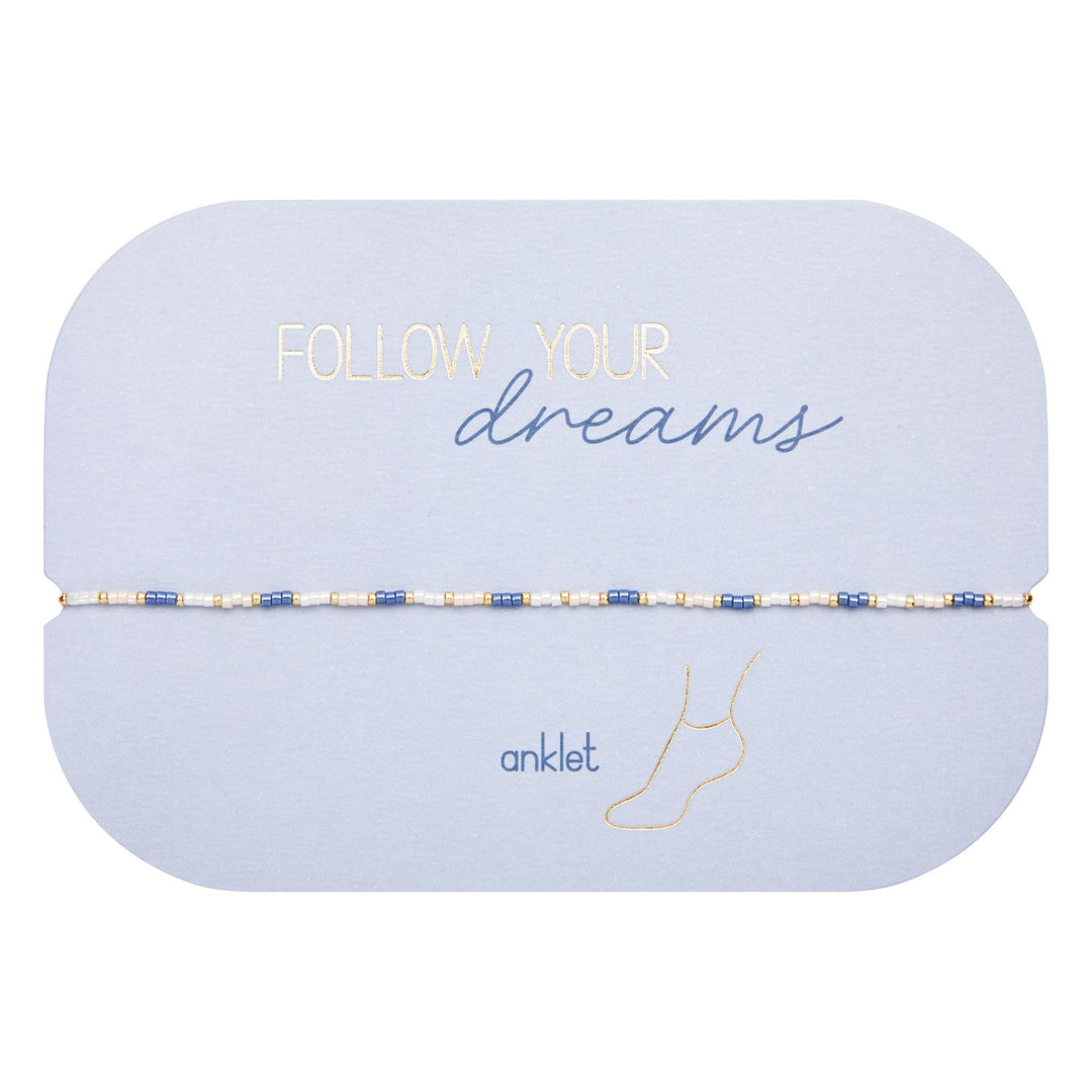 Fusskettchen "Follow your Dreams" - Miyuki Perlen - Blau