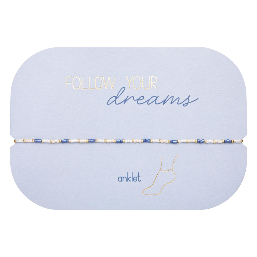 Fusskettchen "Follow your Dreams" - Miyuki Perlen - Blau