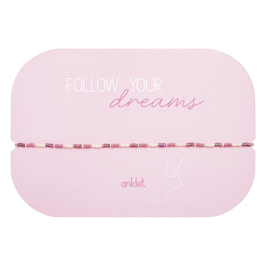 Fusskettchen "Follow your Dreams" - Miyuki-Perlen - Beere