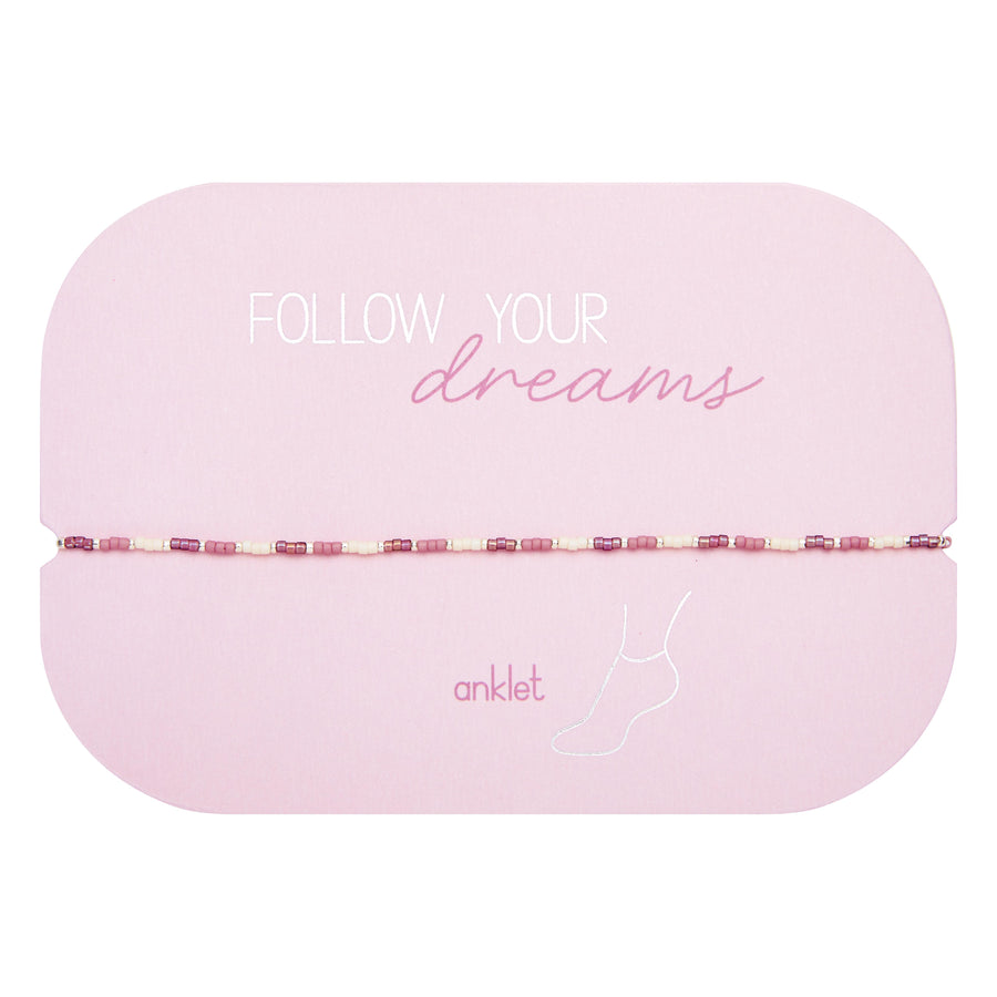 Fusskettchen "Follow your Dreams" - Miyuki-Perlen - Beere