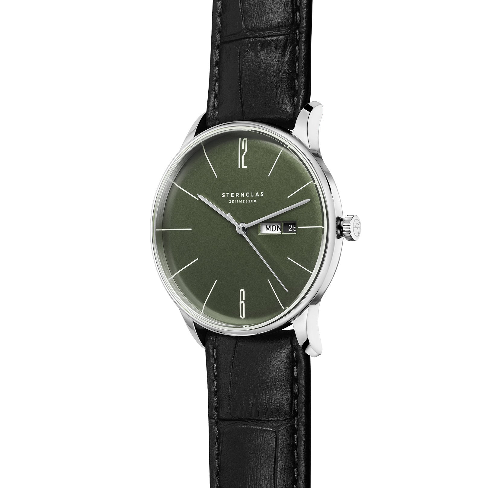 Naos grün silber / Premium dunkelbraun - 38 mm Quarz
