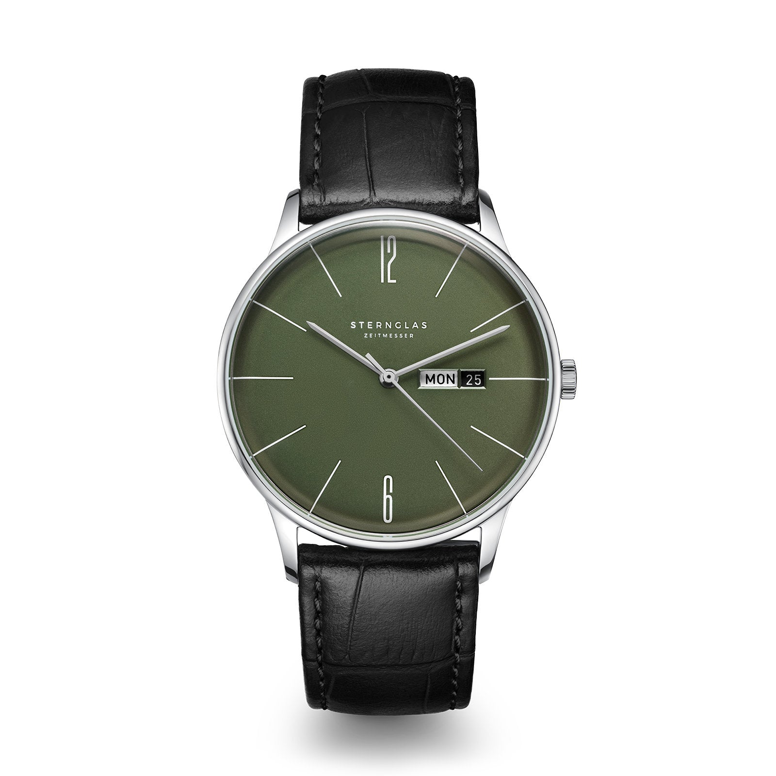 Naos grün silber / Premium dunkelbraun - 38 mm Quarz