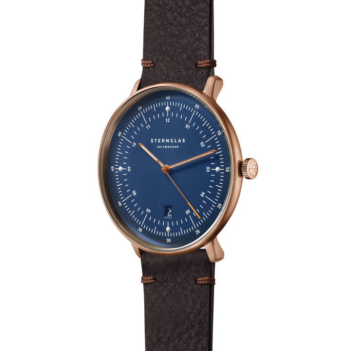 Hamburg Quarz/ dunkelblau bronze / Vintage Mokka - 42 mm Quarz