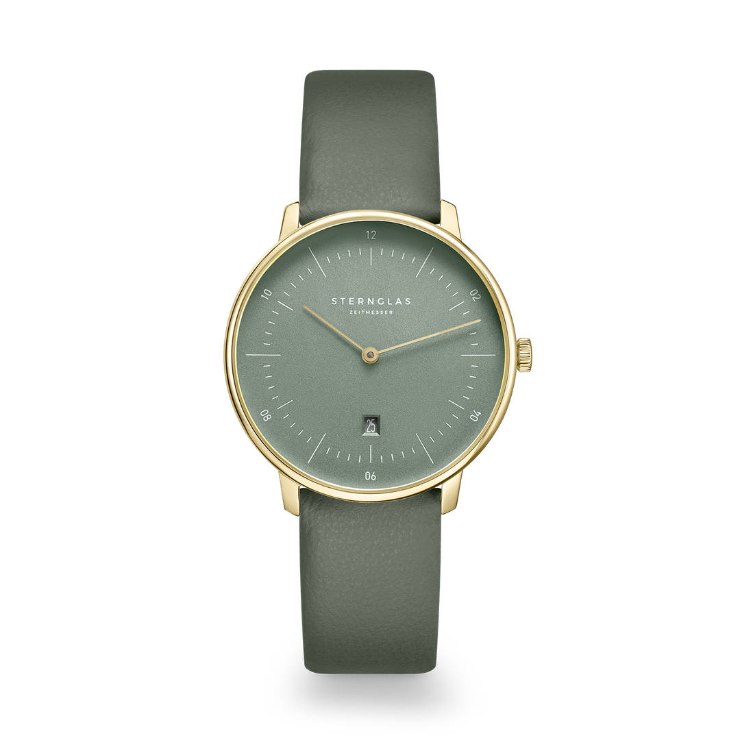 Naos XS Flora salbei / Kalbslederband salbei - 33 mm Quarz