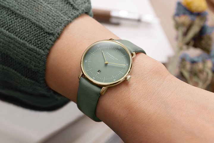 Naos XS Flora salbei / Kalbslederband salbei - 33 mm Quarz