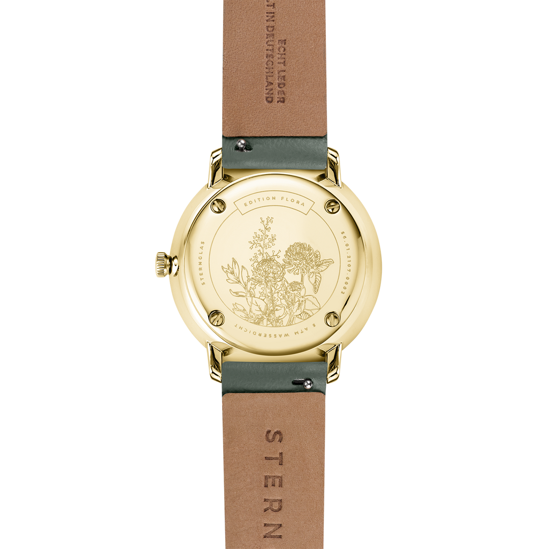 Naos XS Flora salbei / Kalbslederband salbei - 33 mm Quarz