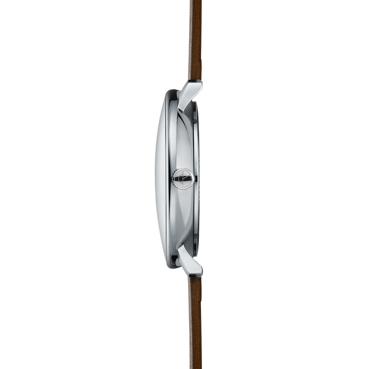 Naos XL weiss silber / Premium dunkelbraun - 42 mm Quarz
