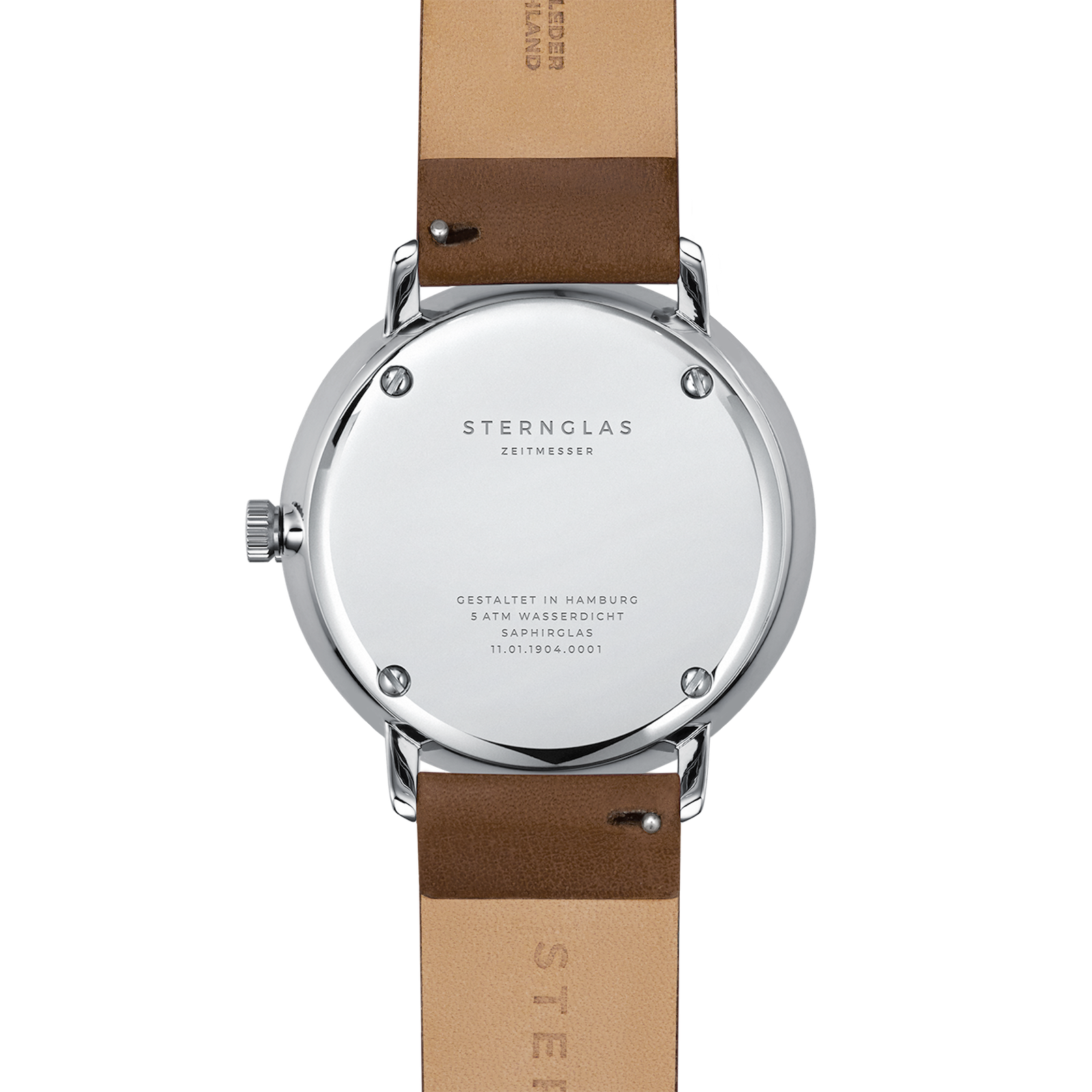 Naos XL weiss silber / Premium dunkelbraun - 42 mm Quarz
