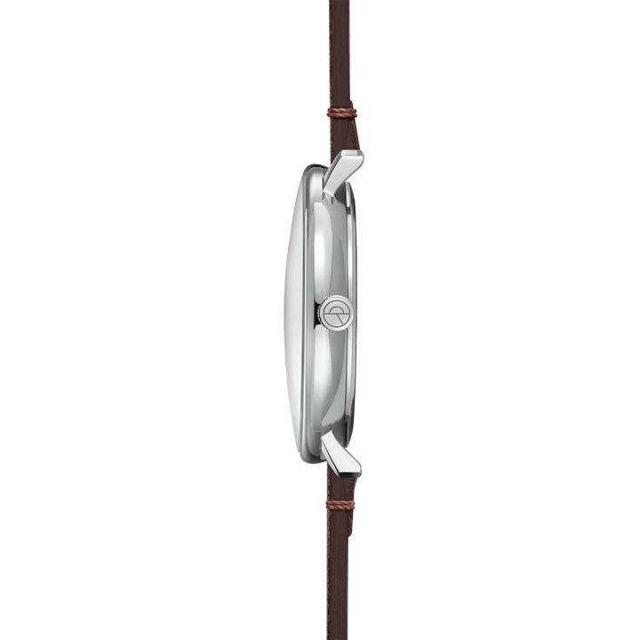 Hamburg silber/ mattiert silber / Vintage Mokka - 42 mm Quarz
