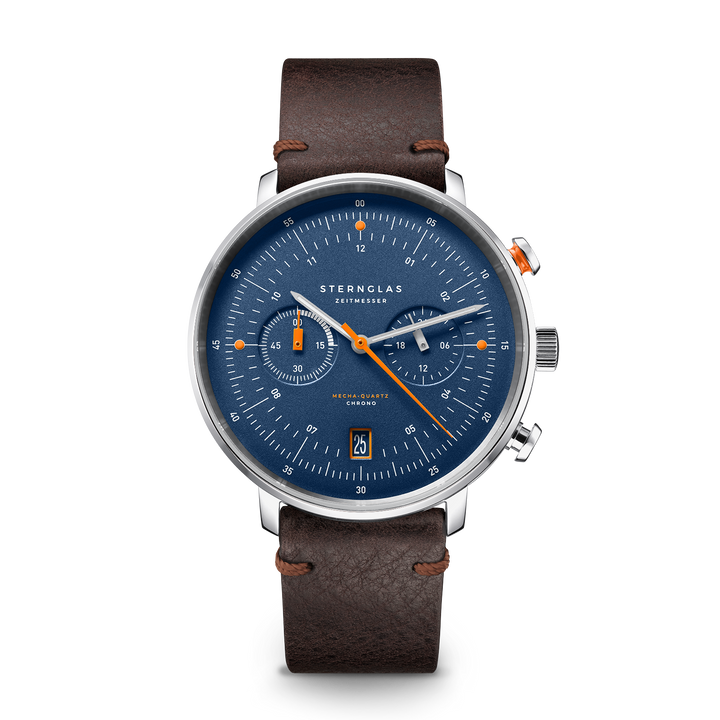 Hamburg Chrono / dunkelgrün bronze / Vintage Mokka - 42 mm Quarz
