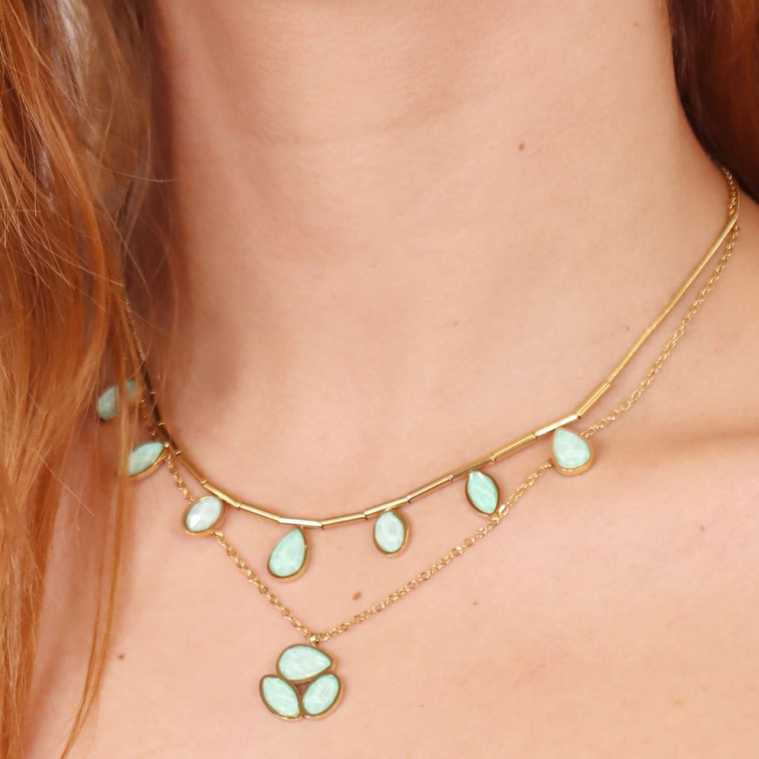 AQUA COLLECTION 3 PIECES CRISTAL NECKLACE