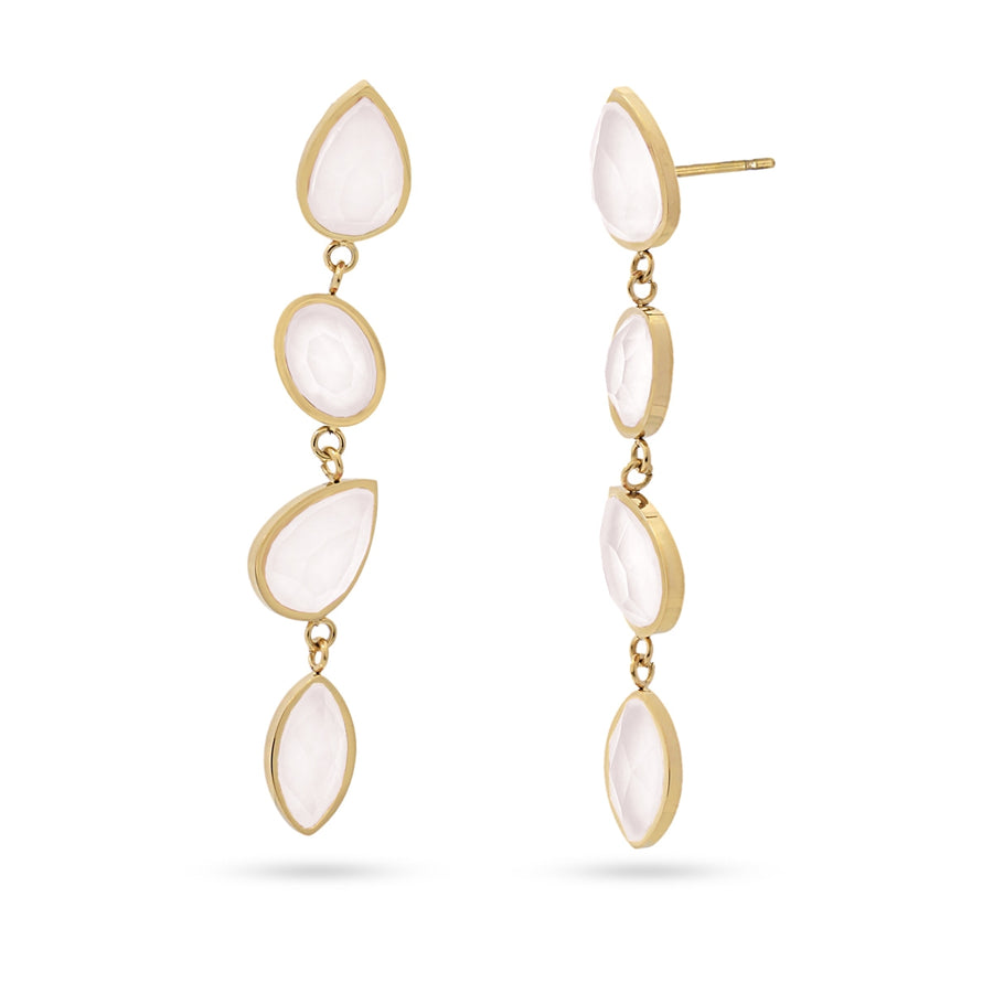 AQUA COLLECTION 4 PIECES LONG CRISTAL EARRING