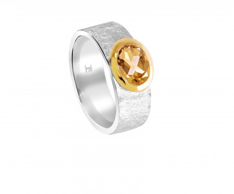 Silberring mit Citrin facettiert Gr.56