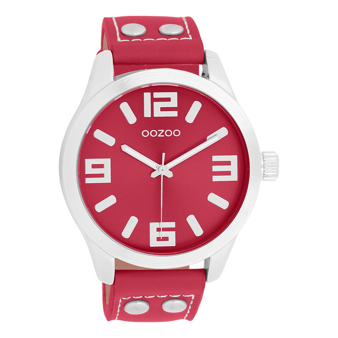 Oozoo Timepieces C11554 Uhr Rot/Silber 46 mm