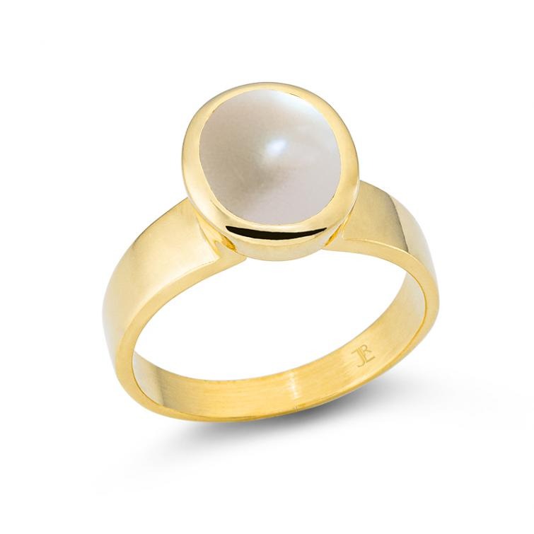 Süsswasserperle, Ring Silber vergoldet, Gr. 58