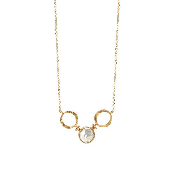 Kette aus Messing, vergoldet mit Barockperle