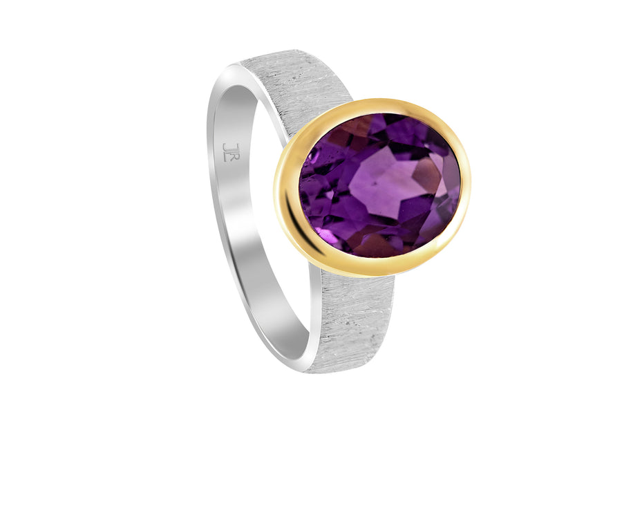 Ring Silber mit Amethyst facettiert Gr. 58