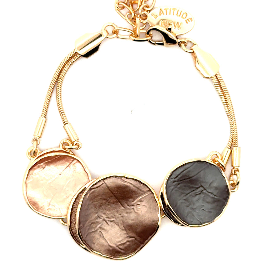 Bracciale snake 3 dischi Cannella