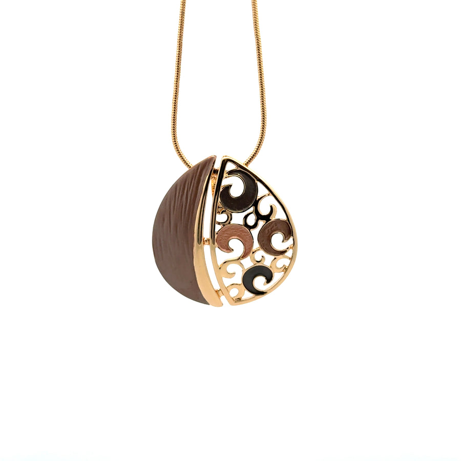 Collana snake goccia ricciolo Cannella