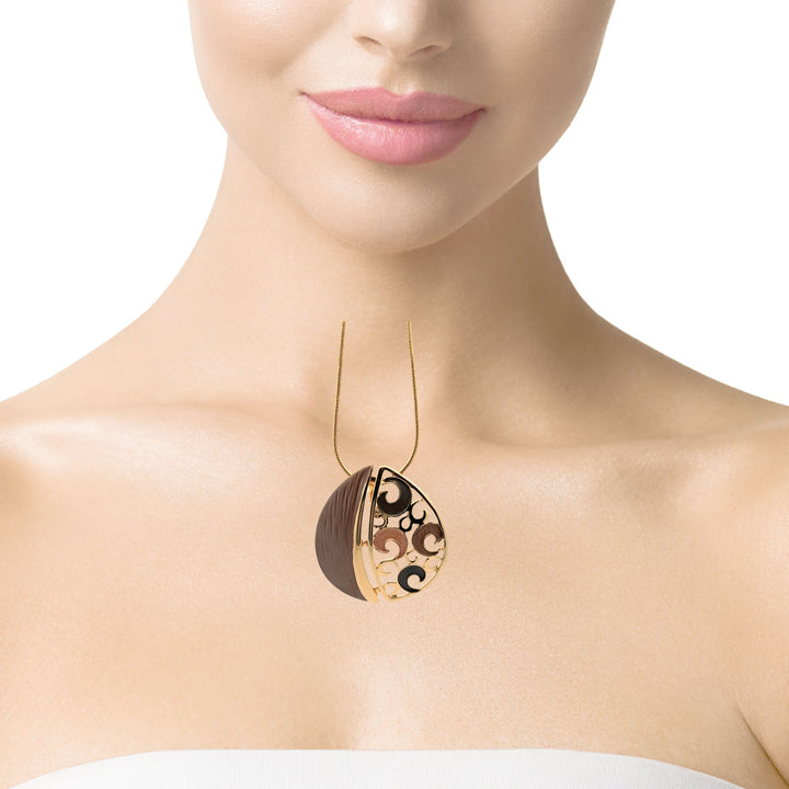 Collana snake goccia ricciolo Cannella