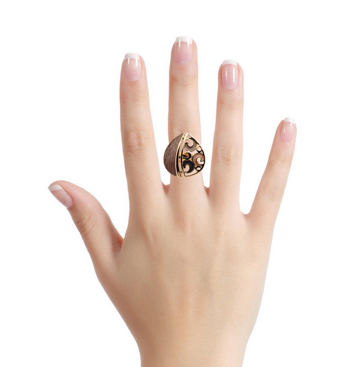 Anello regolabile goccia ricciolo Cannella