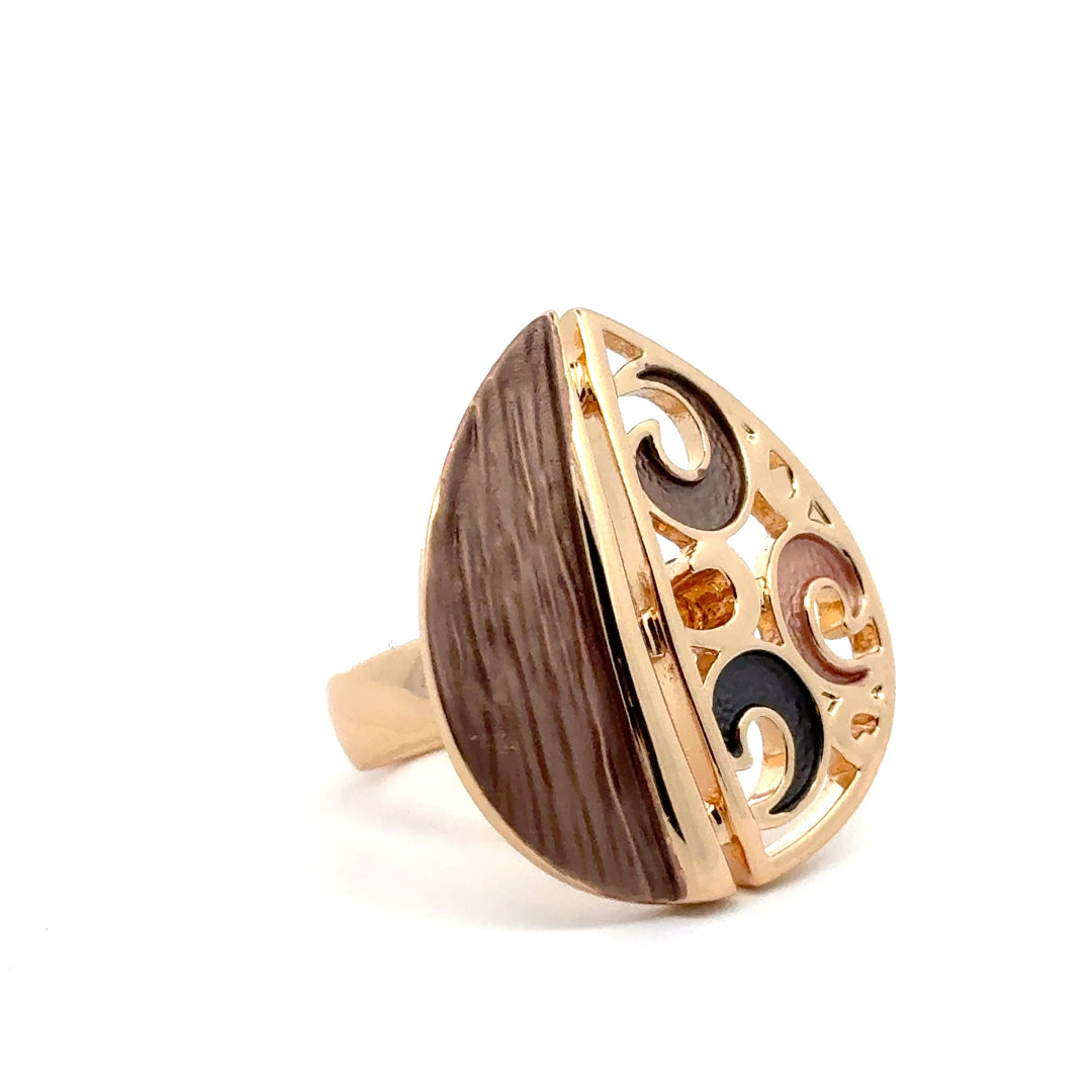 Anello regolabile goccia ricciolo Cannella