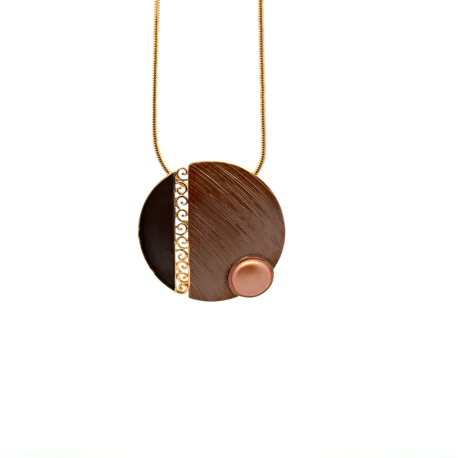 Collana snake cerchio ricami Cannella