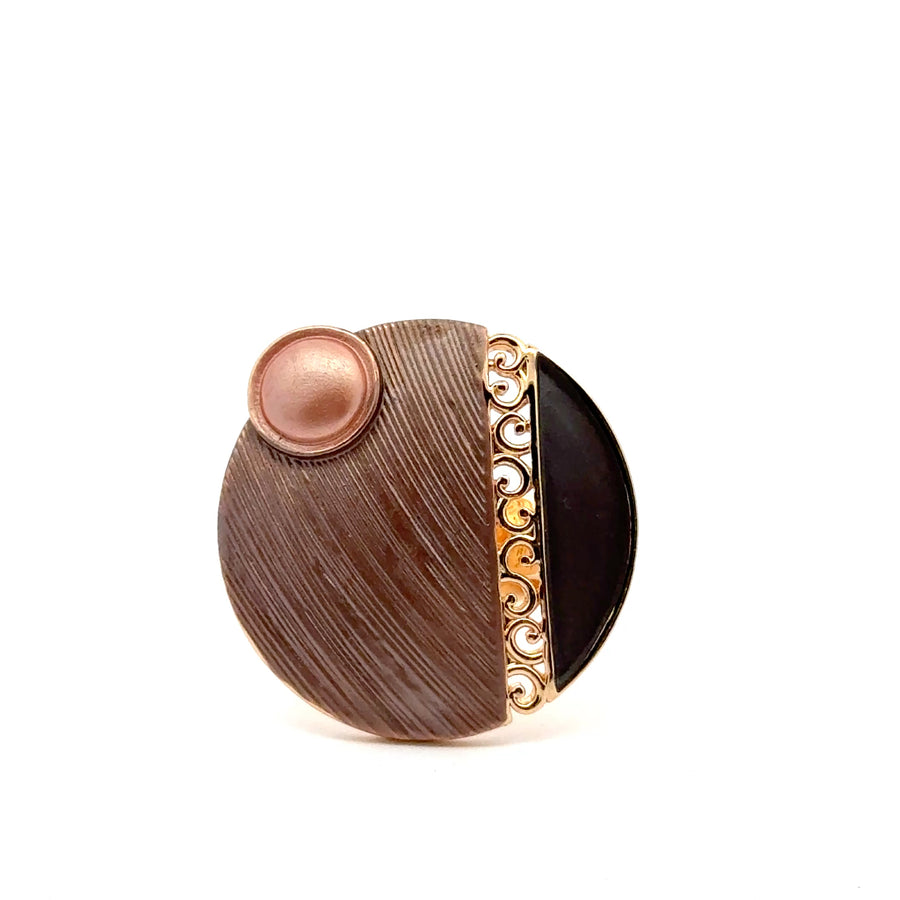 Anello regolabile cerchio ricami Cannella