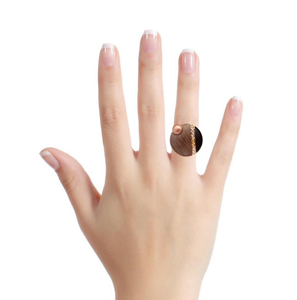 Anello regolabile cerchio ricami Cannella