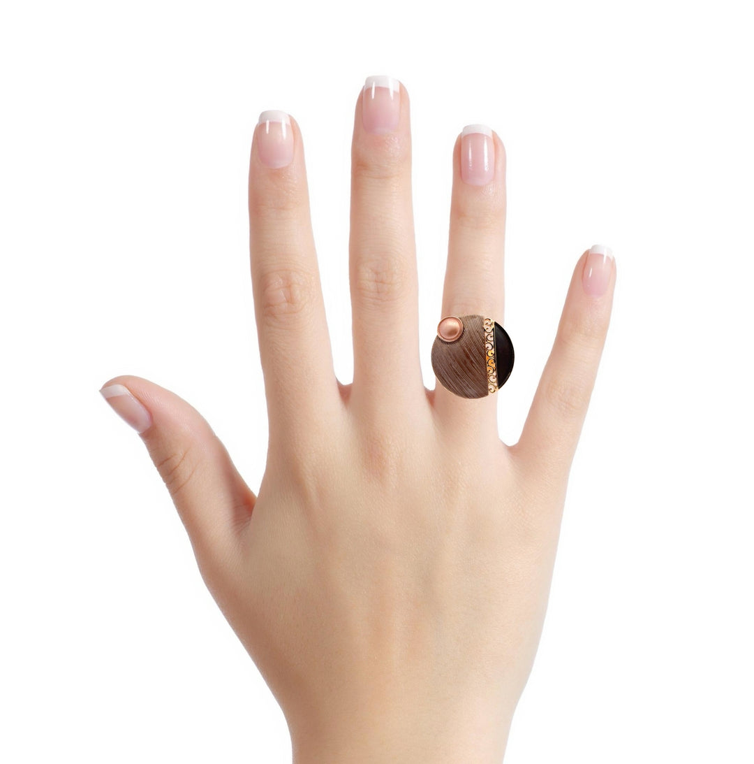 Anello regolabile cerchio ricami Cannella