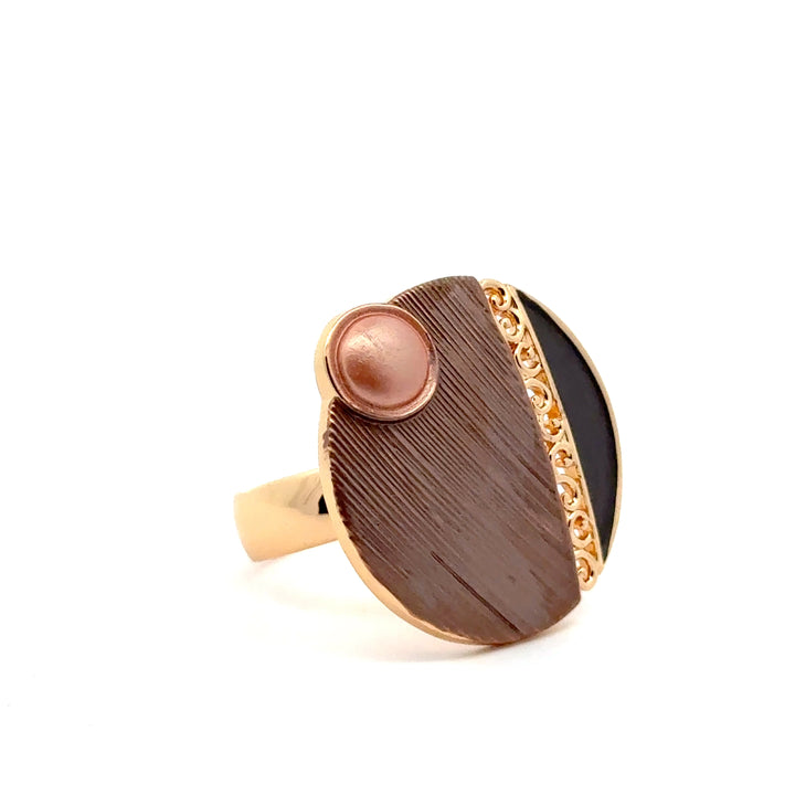 Anello regolabile cerchio ricami Cannella