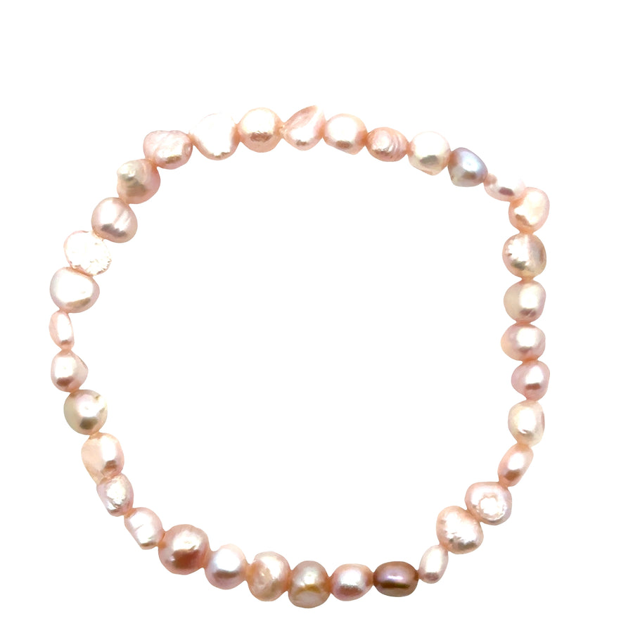 Süsswasserperlenarmband AA Qualität, elastisch, baroque, 4 mm, rose