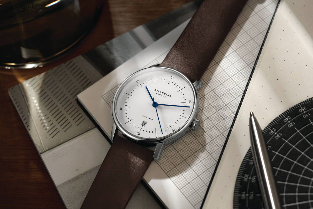Naos Automatik weiss silber / premium dunkelbraun