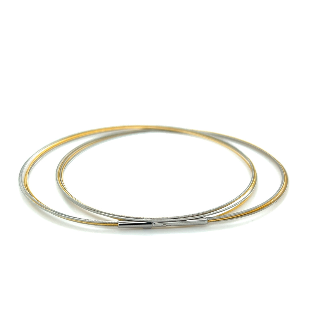 Edelstahl Litze, Bicolor 50 cm, 5-reihig Doppelclipverschluss