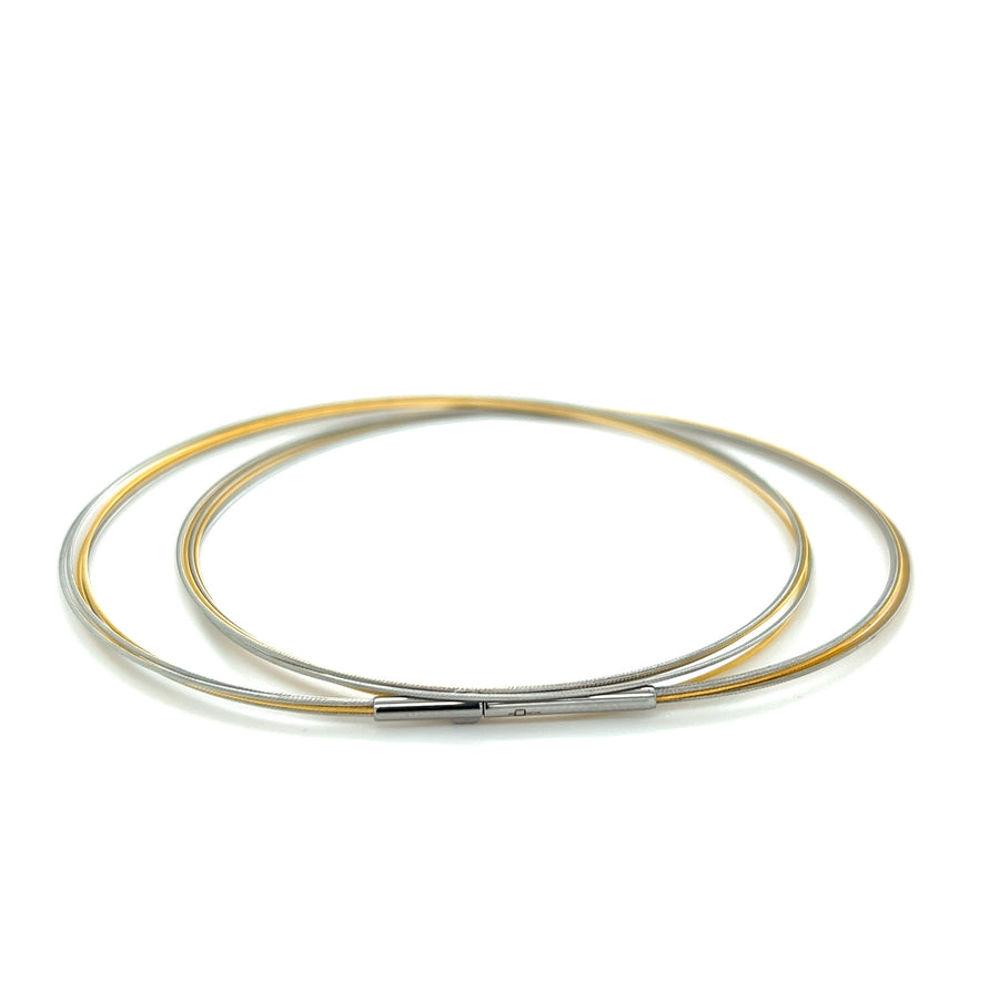 Edelstahl Litze, Bicolor 50 cm, 5-reihig Doppelclipverschluss