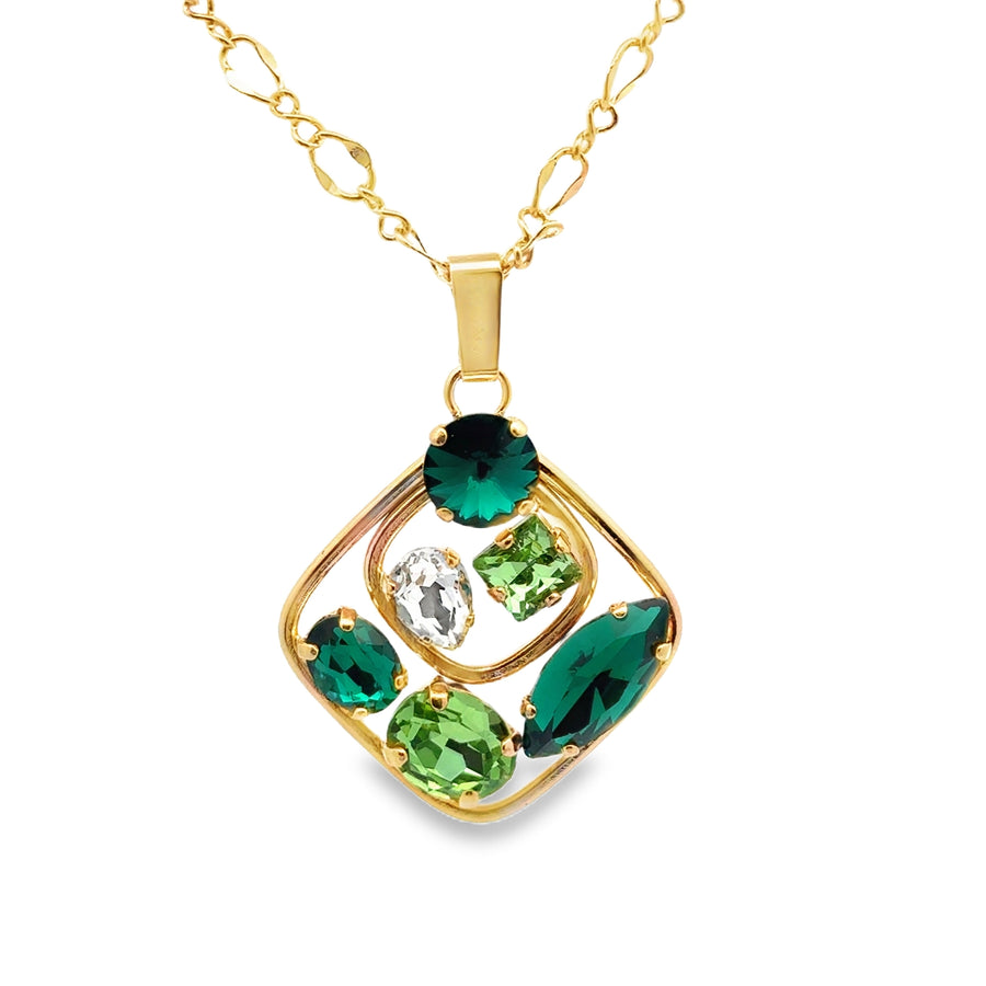 Emerald Mix Anhänge rmit Halskette 45 cm Debora