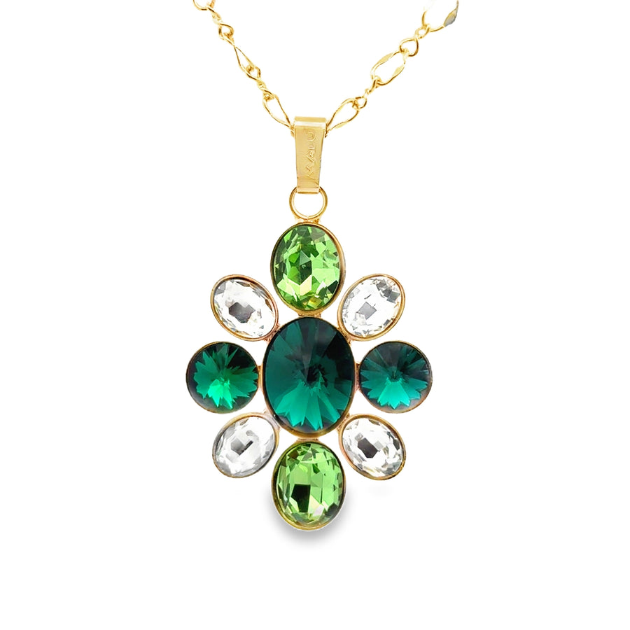 Emerald Mix Anhänger mit Halskette 45 cm Nim