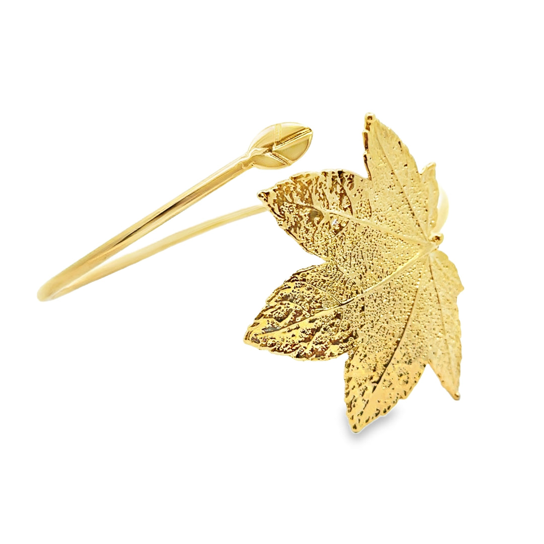 Full Moon Armreif, Echtblatt, vergoldet