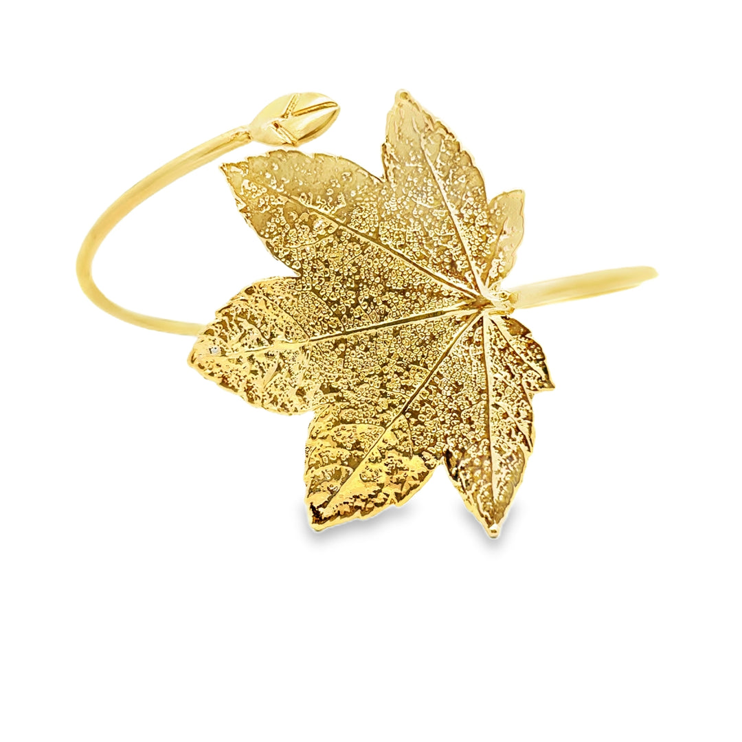 Full Moon Armreif, Echtblatt, vergoldet