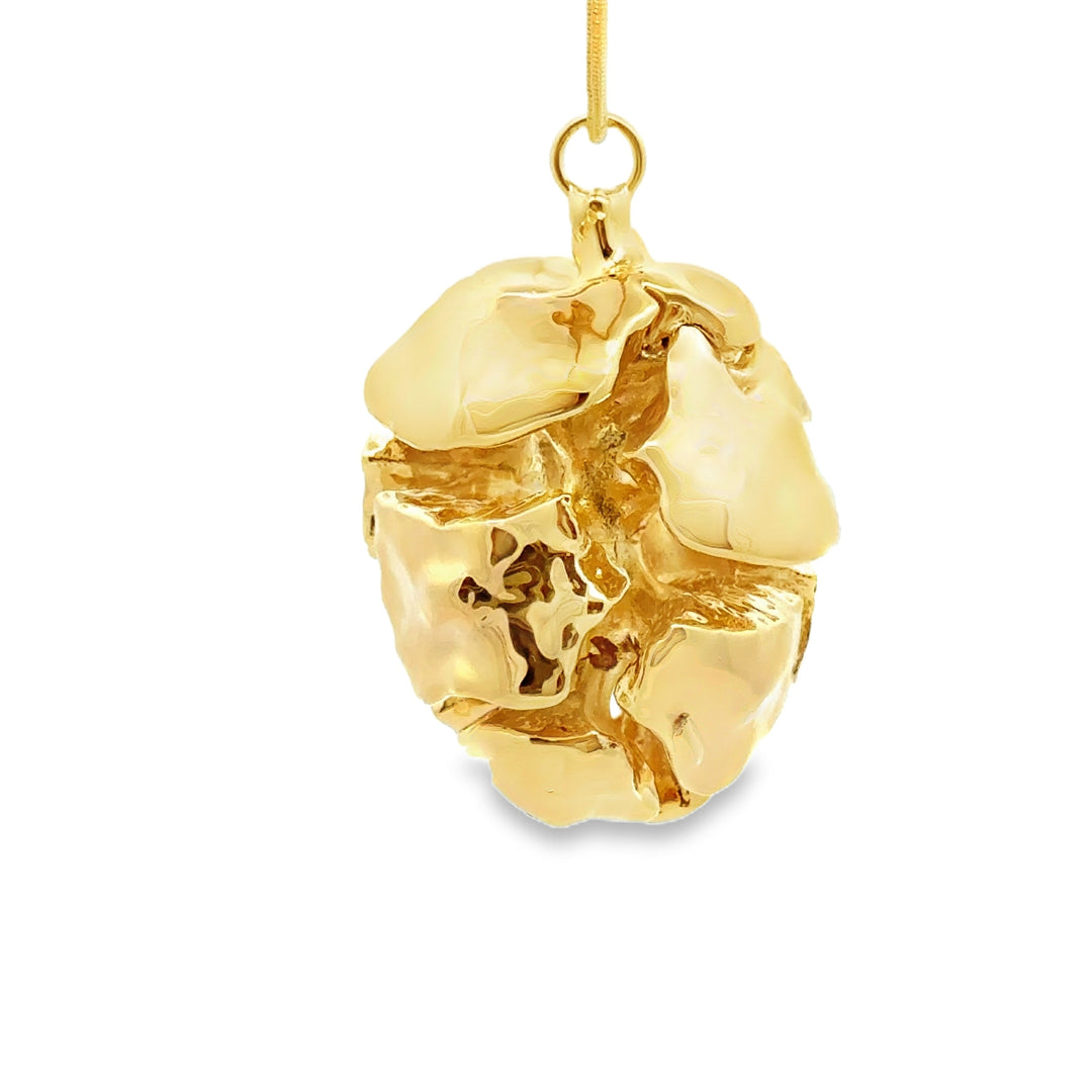 Zypressenzapfen, Echtblatt mit Kette, vergoldet