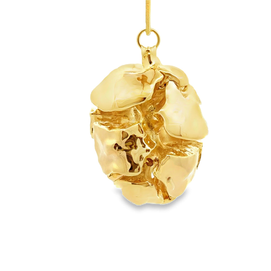 Zypressenzapfen, Echtblatt mit Kette, vergoldet