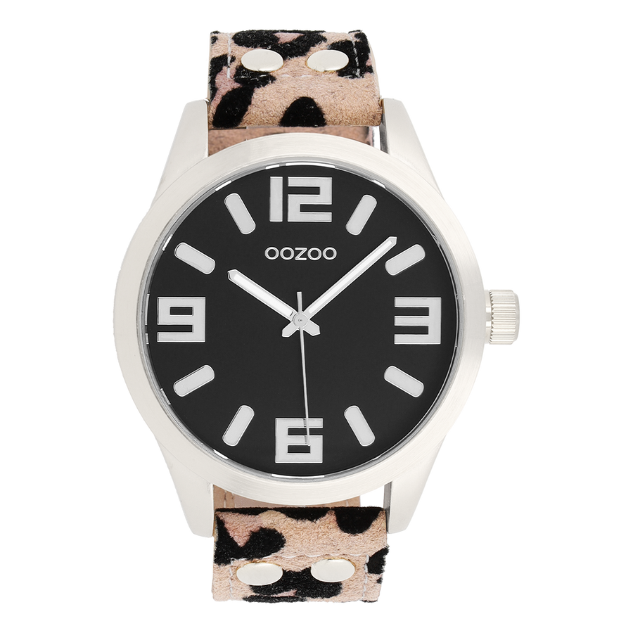 Oozoo Reloj Analógico de Hombre con Correa de Cuero Relojes 48 mm Blanco/Marrón C9050 Oozoo Reloj Analógico de Hombre con Correa de Cuero Relojes 48 mm Blanco/Marrón C9050