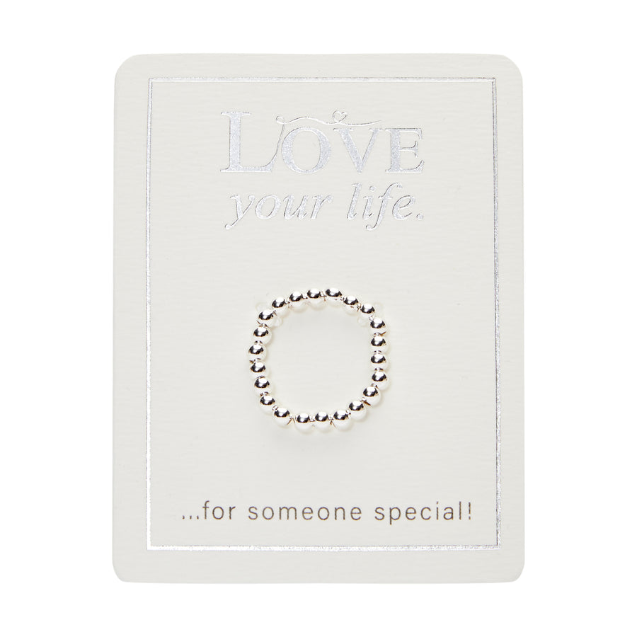 Ring - "Love your life" - versilbert