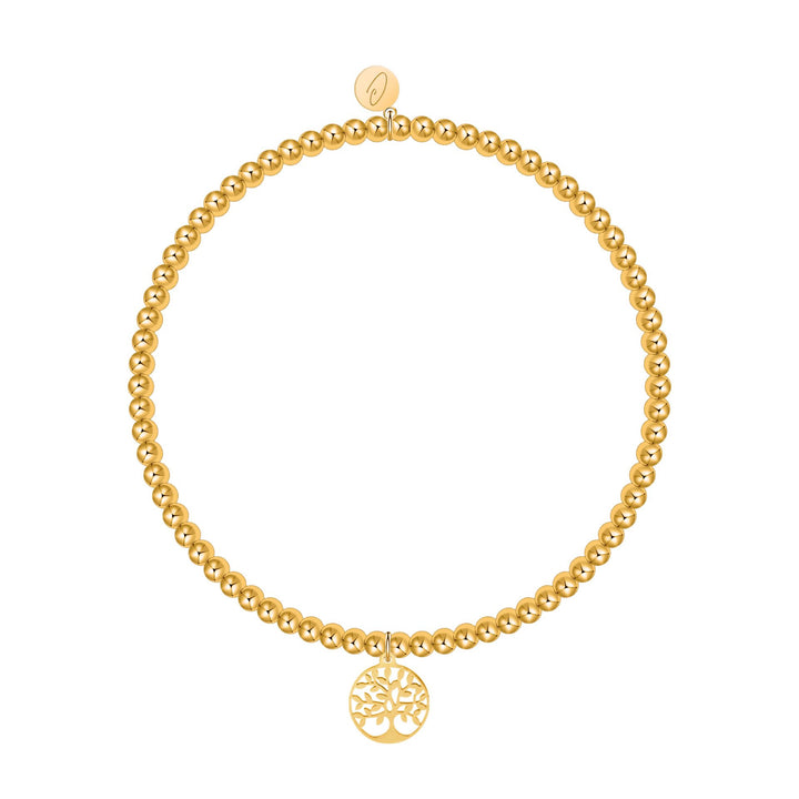 Kugelarmband - "Love your life" - vergoldet - Baum des Lebens