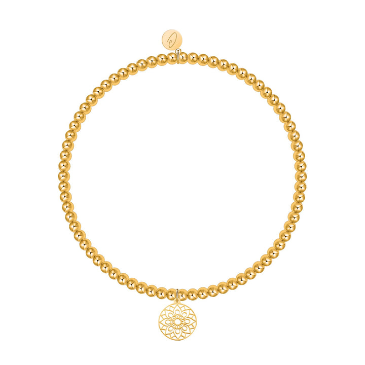 Kugelarmband - "Love your life" - vergoldet - Mandala des Glücks