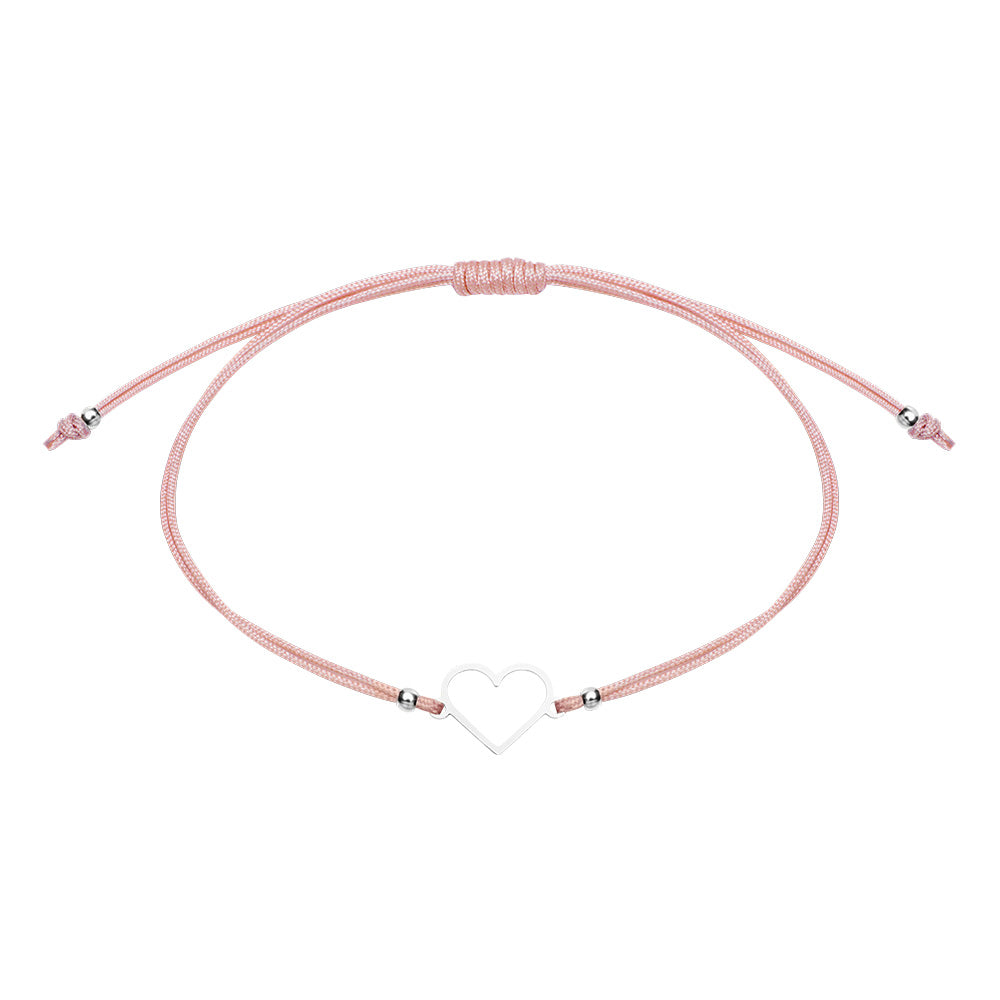 Armband - "Be Happy" - Edelstahl - Herz