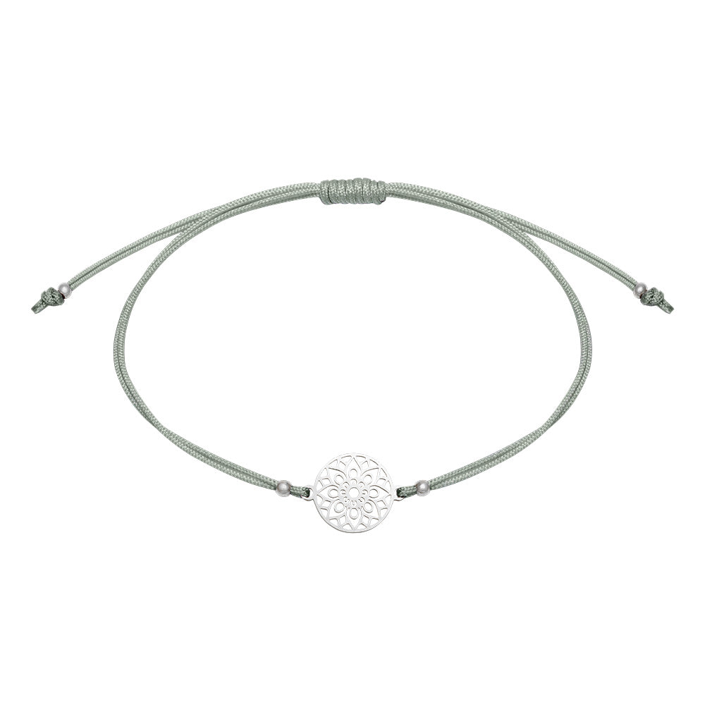 Armband - "Be Happy" - Edelstahl - Mandala des Glücks