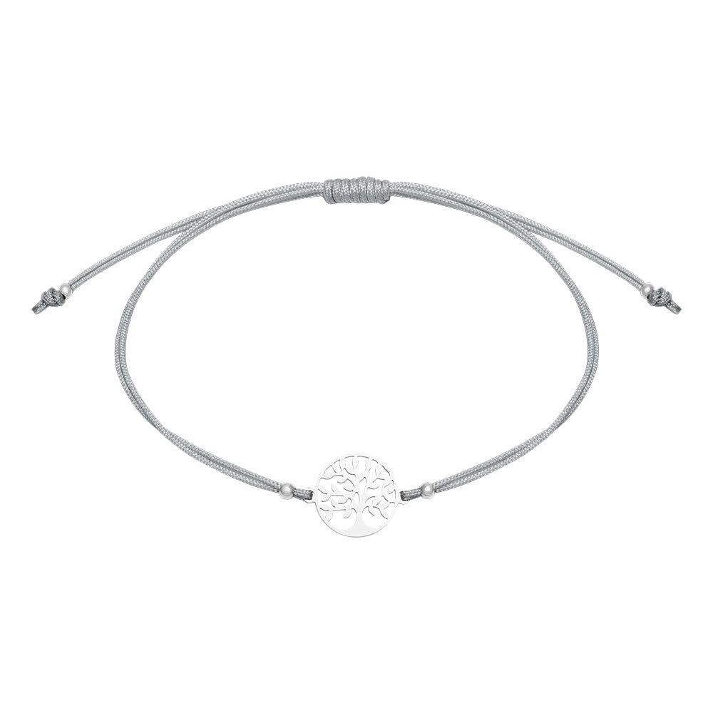 Armband - "Be Happy" - Edelstahl - Baum des Lebens