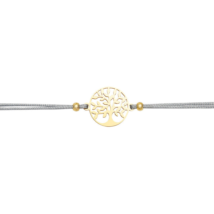 Armband - "Be Happy" - vergoldet - Baum des Lebens